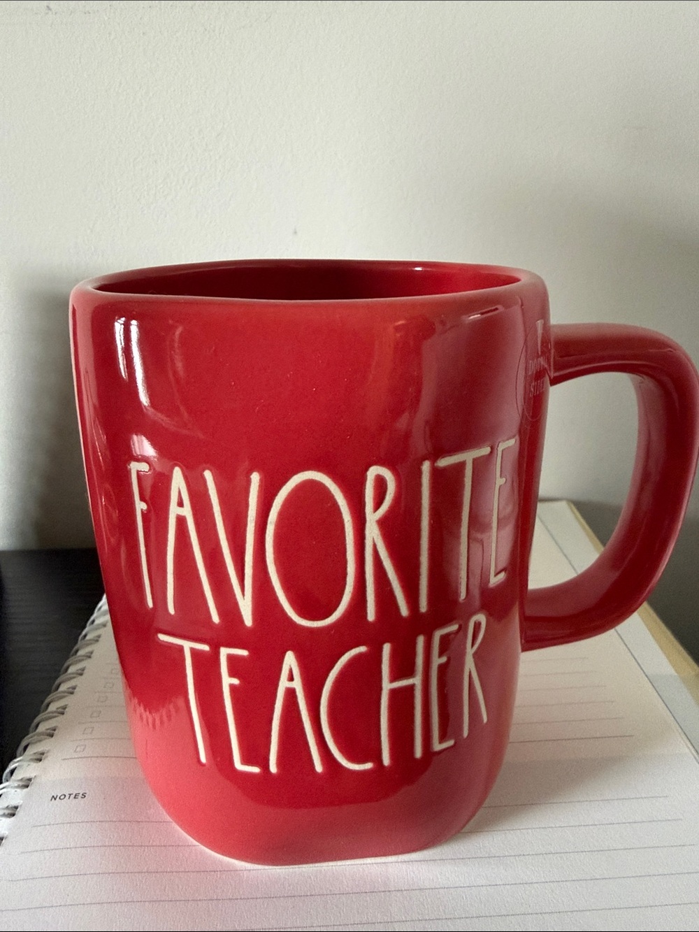 Rae Dunn Red "Favorite Teacher" Ceramic Mug - Picture 1 of 3